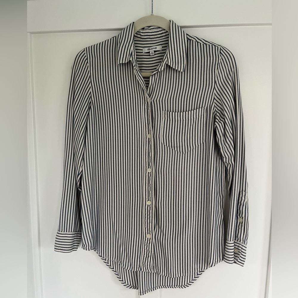 Madewell Blue Striped Button Down Top - Sz XSmall